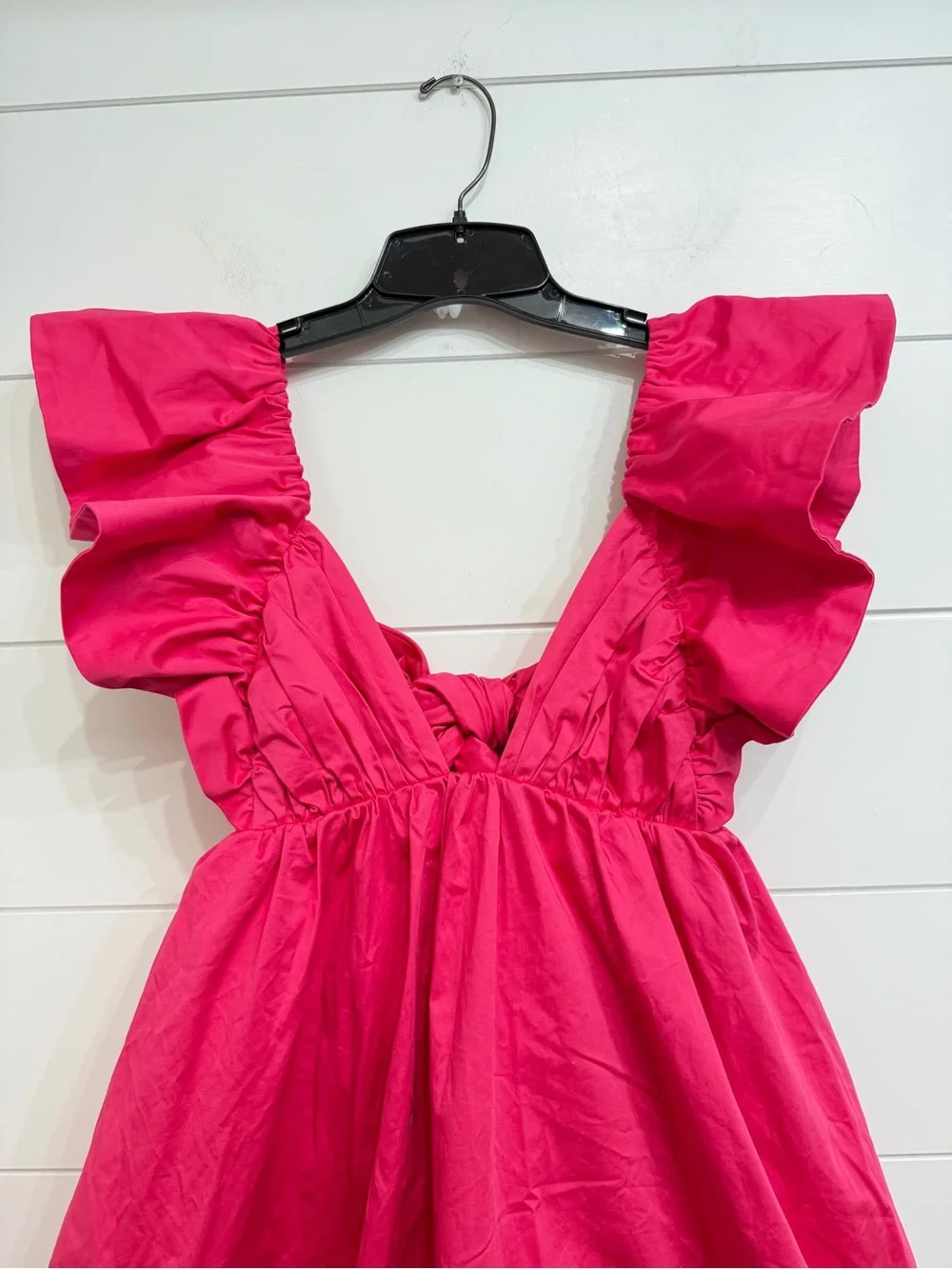 For Love & Lemons Clementine Pink Puff Sleeve Mini Dress Open Back 36970 - Picture 10 of 16